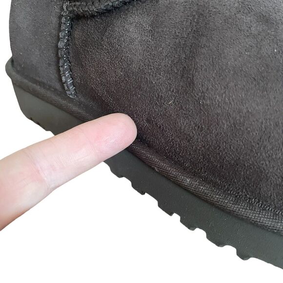 UGG Boots Womens Size 5 Bailey Bow Corduroy Chocolate Brown Suede Leather - Picture 6 of 6